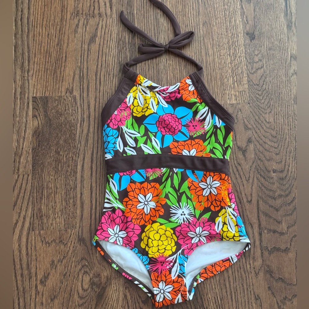 New With Tags Hanna Andersson Floral One-Piece Swimsuit